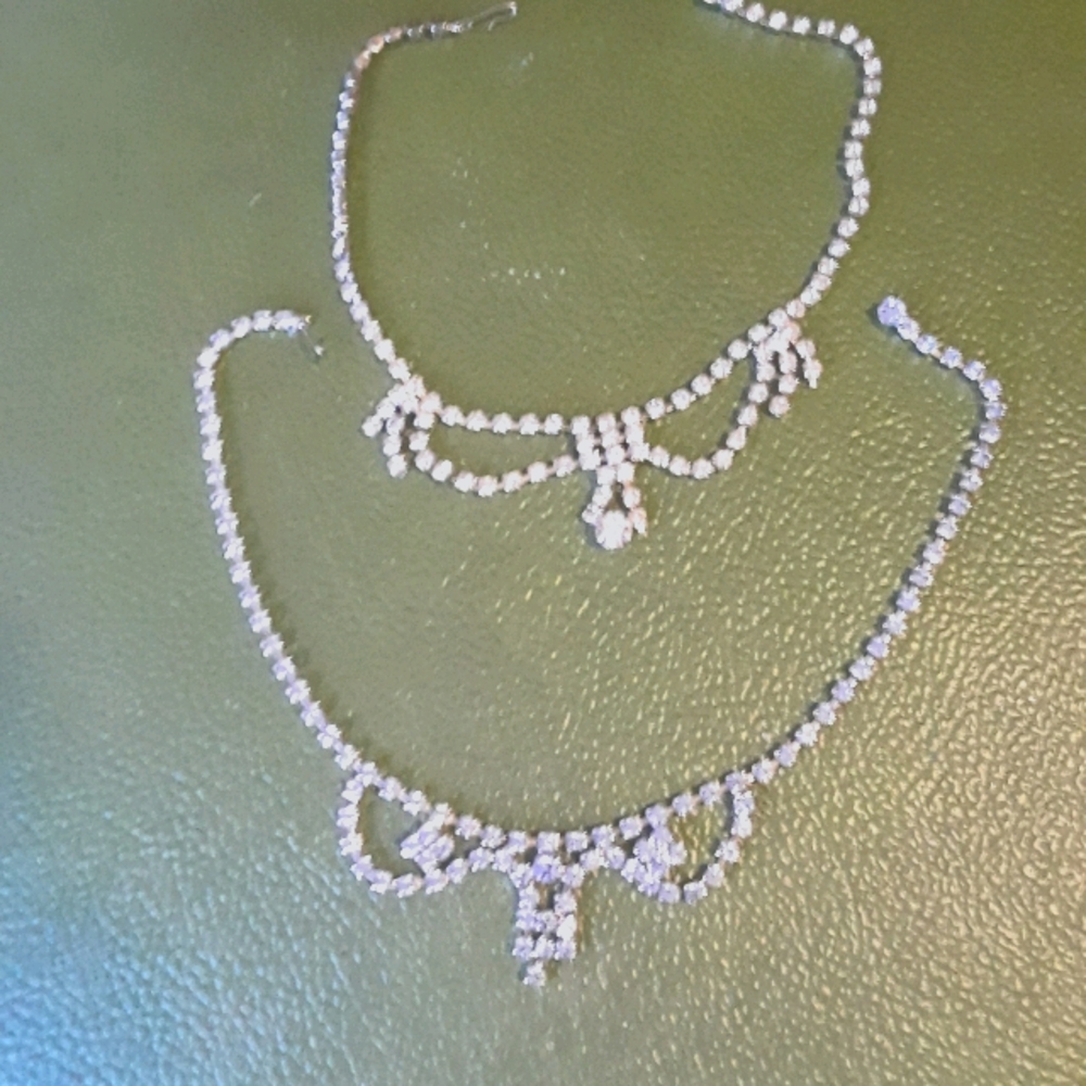 Vtg Rhinestone Necklaces $8@